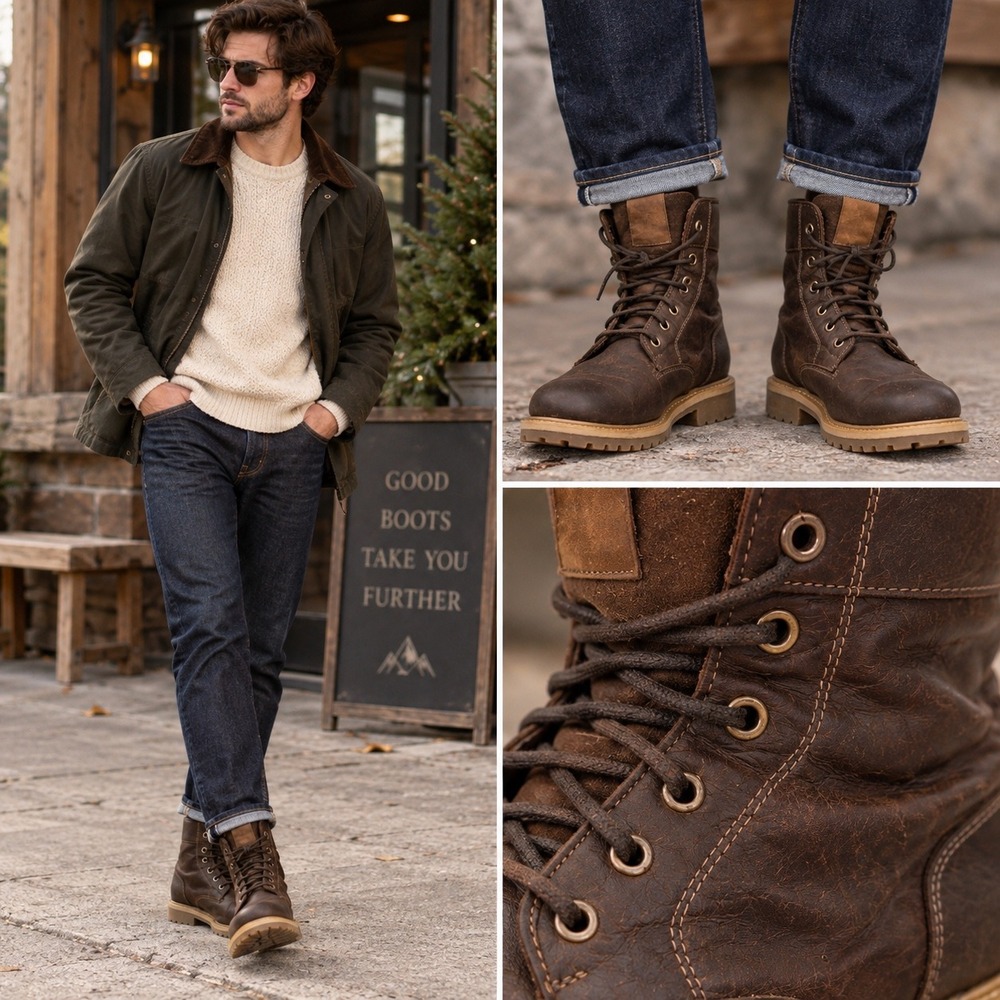 Franco Fortini Brown Leather Lace Up Ankle Boots Comfortable Everyday Style